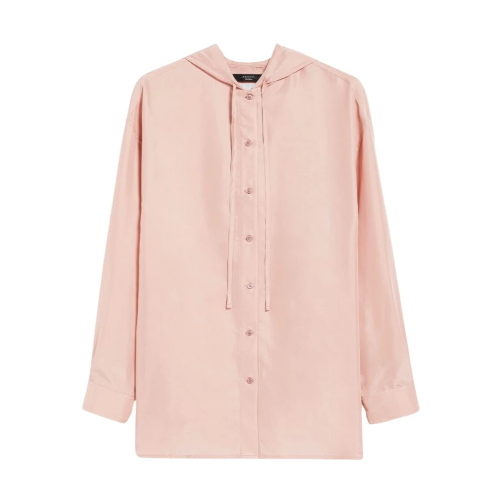 Max Mara Weekend Zijden Hoodie Tuniek met Knopen Pink Dames