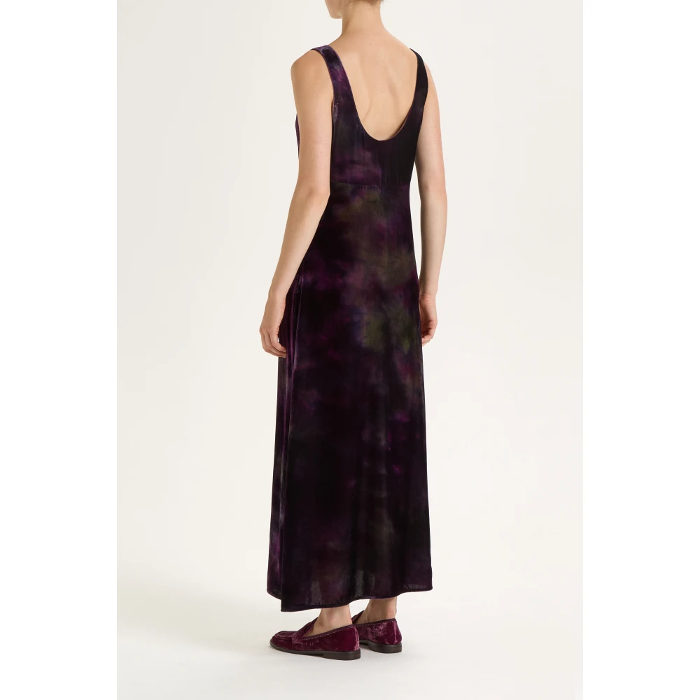 Maliparmi Fluweel Tie&Dye Petticoat Jurk Blue Dames