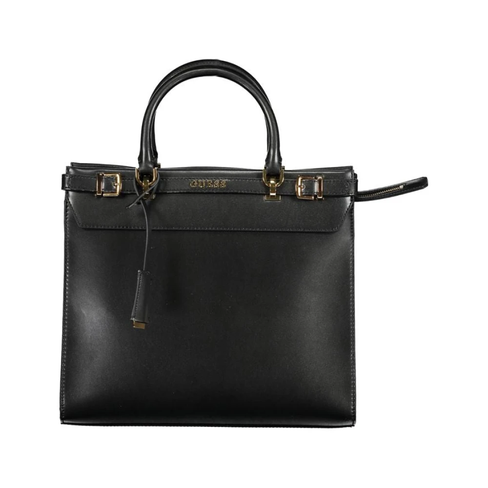 Guess Zwarte polyethyleen handtas met logo Black Dames
