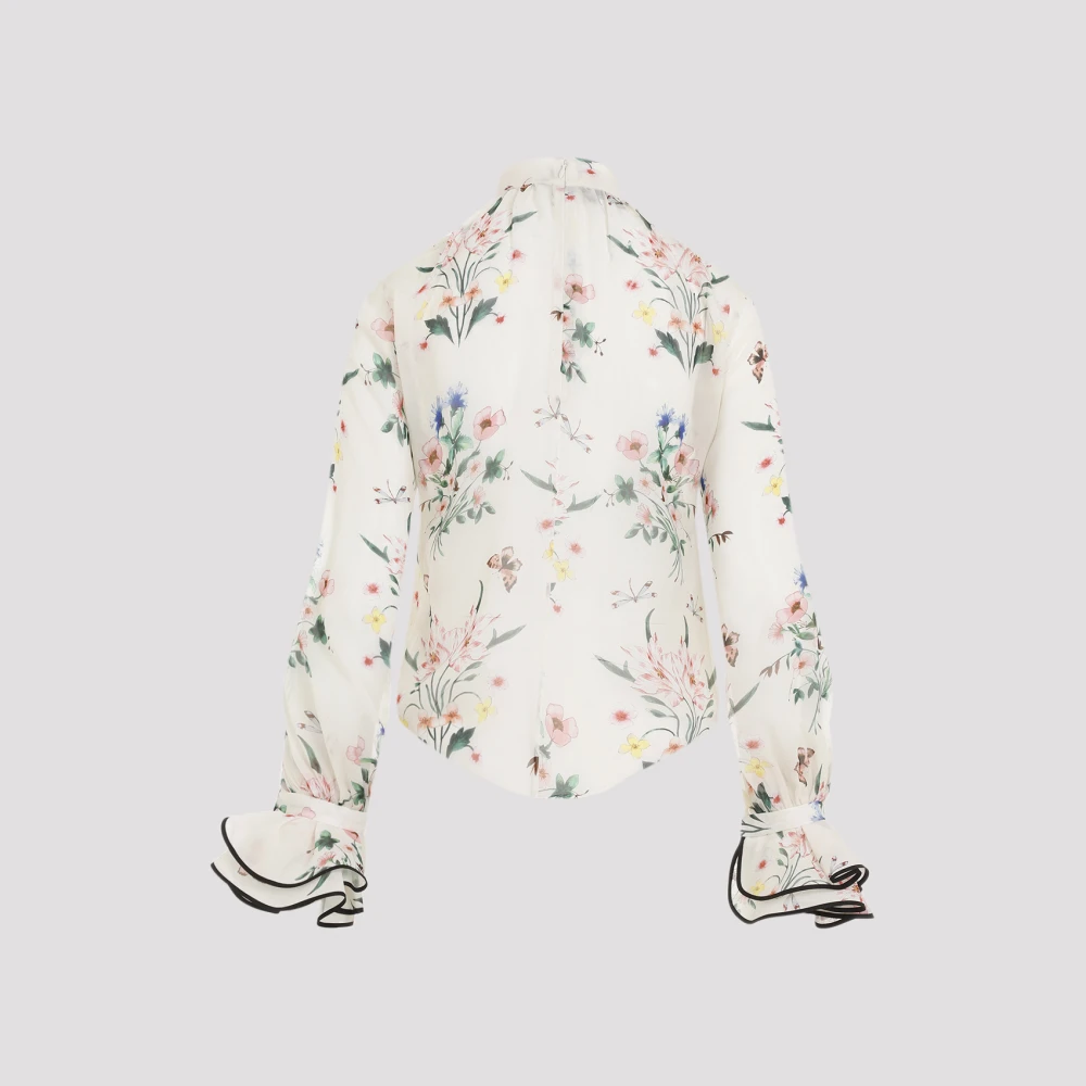 Giambattista Valli Ivory Red Blouse Multicolor Dames
