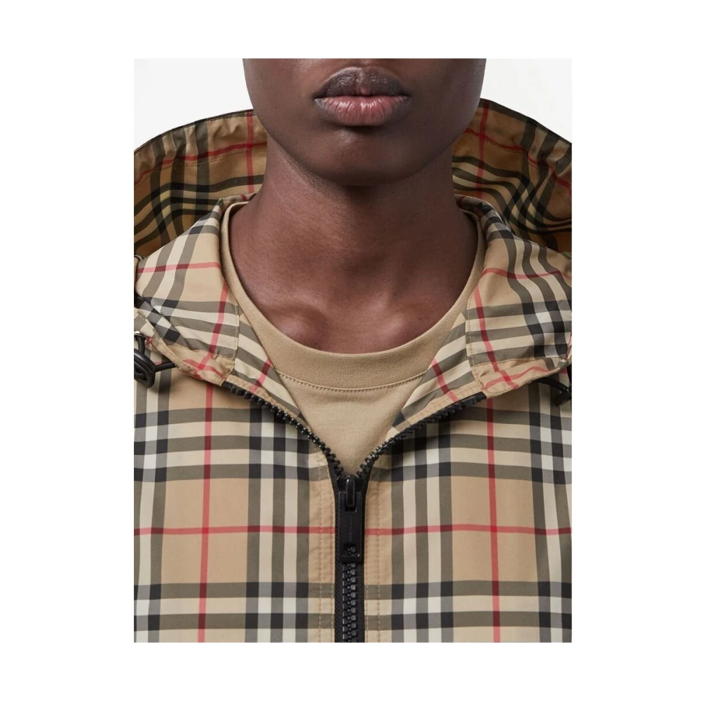 Burberry Vintage Check Hoodie Jas Beige Dames