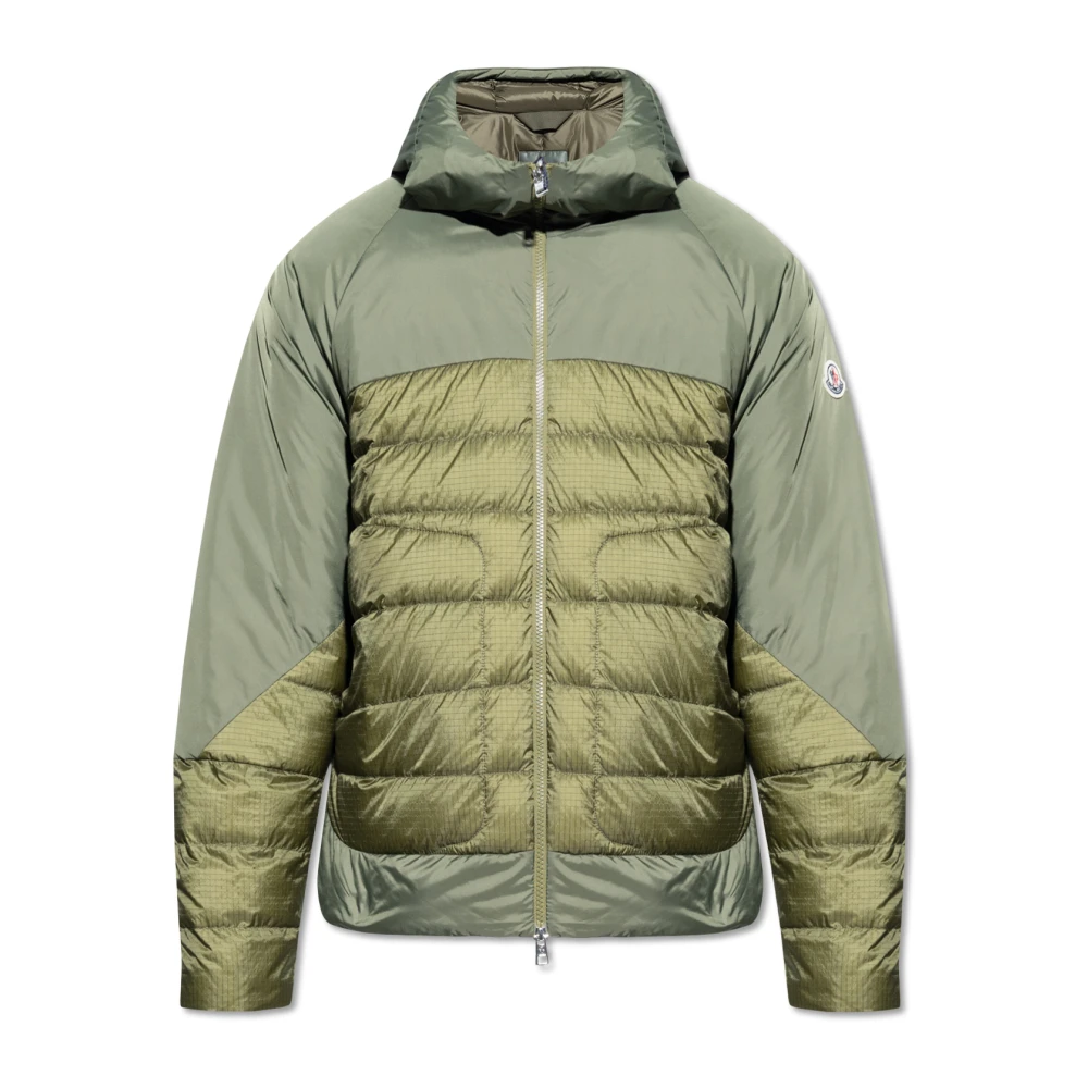 Moncler Gewatteerde donsjas met logo applicatie Green Heren