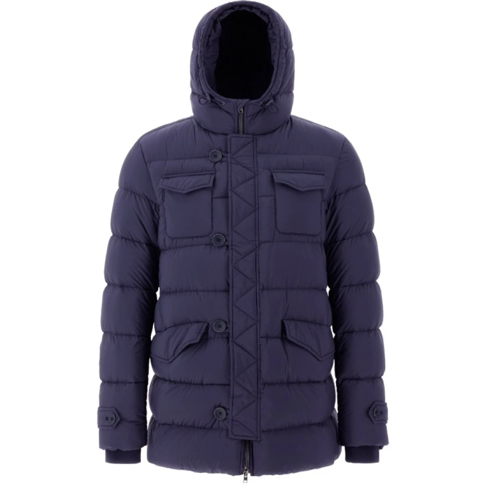 Herno Blauwe Eskimo Jas voor Winter Outfits Blue Heren