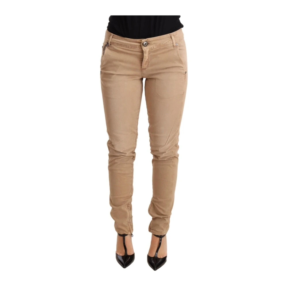 Ermanno Scervino Women's Brown Skinny Trousers, W26, Low Waist Skinny Denim Trouser
