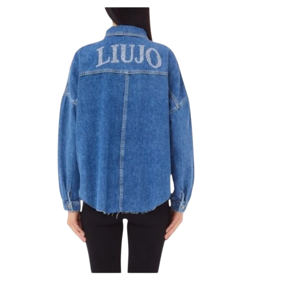 Liu Jo Denim shirt met puntkraag Blue Dames