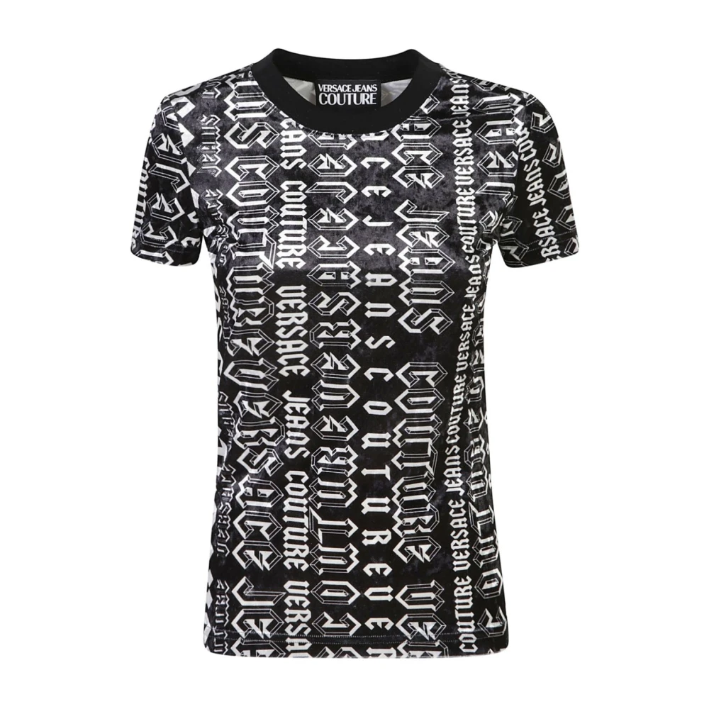 Versace Jeans Couture Zwarte T-shirt voor vrouwen Multicolor Dames