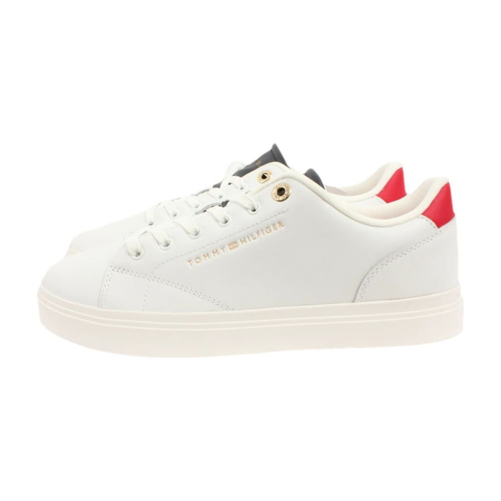Tommy Hilfiger Leren Cupsole Sneaker Dames Schoenen Wit