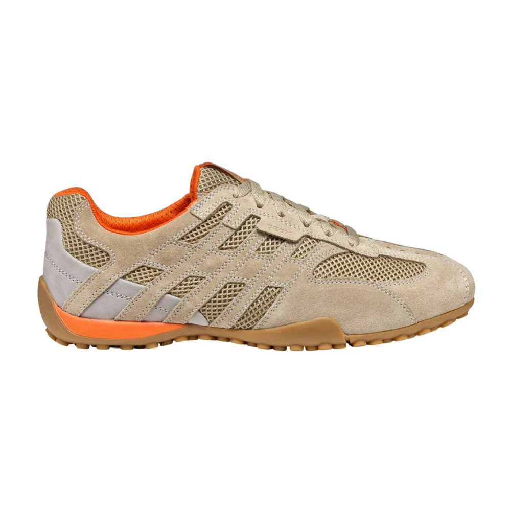 Geox Mannelijk Beige Schoenen Heren, 44 Eu, Leer, Casual Leren Sneakers