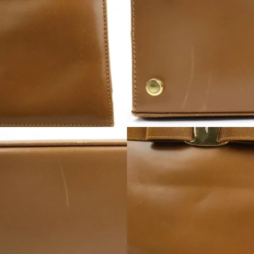 Salvatore Ferragamo Pre-owned Leather handbags Brown Dames