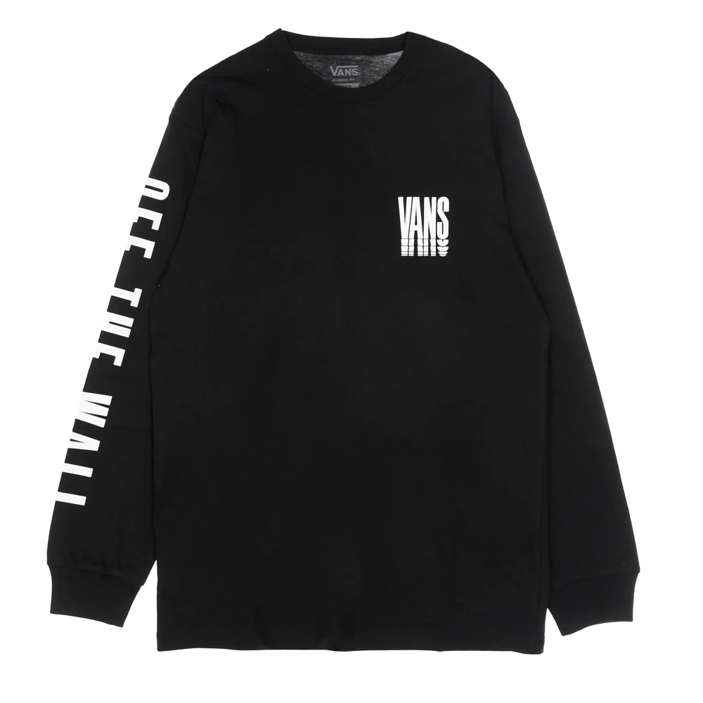 Vans Reflecterende longsleeve T-shirt met ronde hals Black Heren