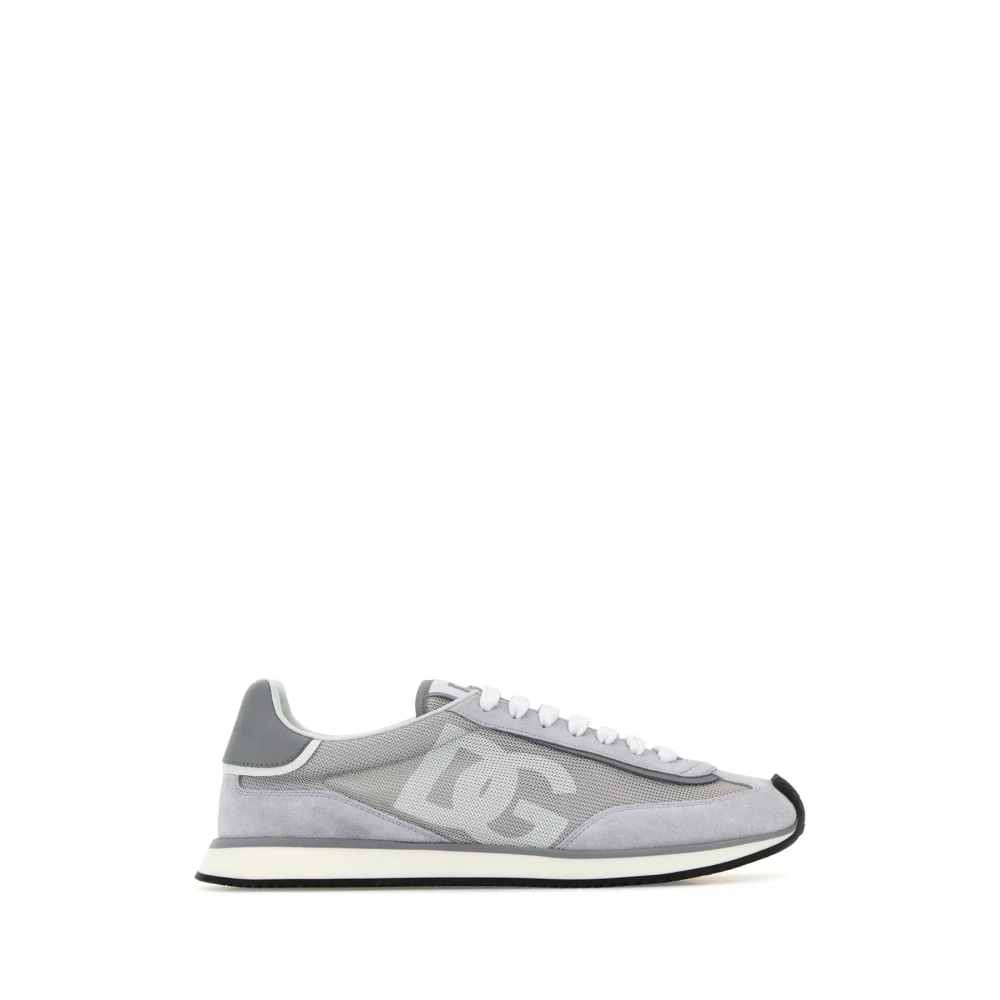 Dolce & Gabbana Men's Gray Sneakers, 7 Uk, Grey Suede Mesh Aria Trainers