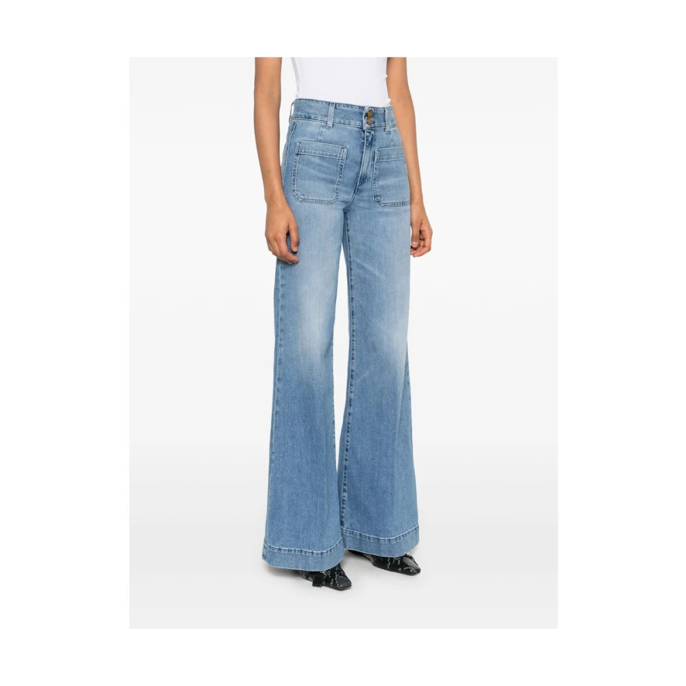 Seafarer Blauwe denim jeans met knopen aan de voorkant Blue Dames