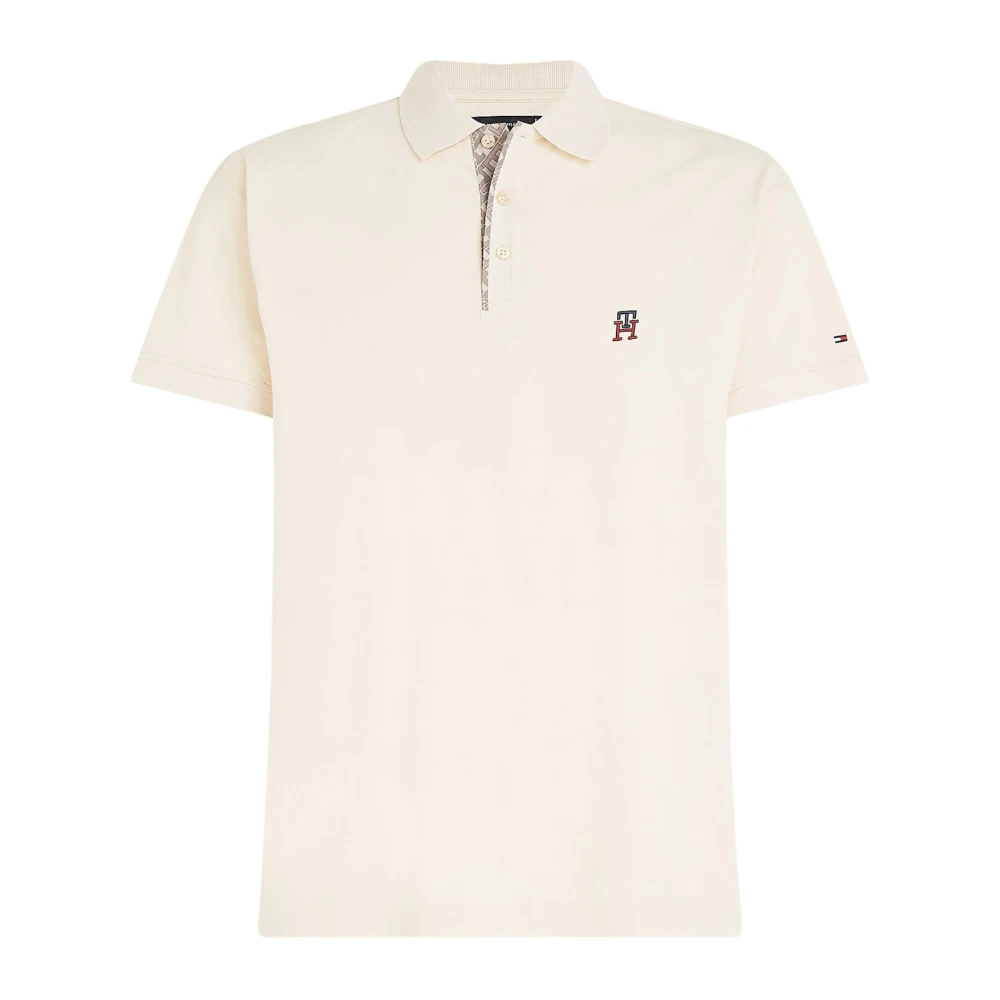 Tommy Hilfiger Herr Polo med Logotypkant White, Herr