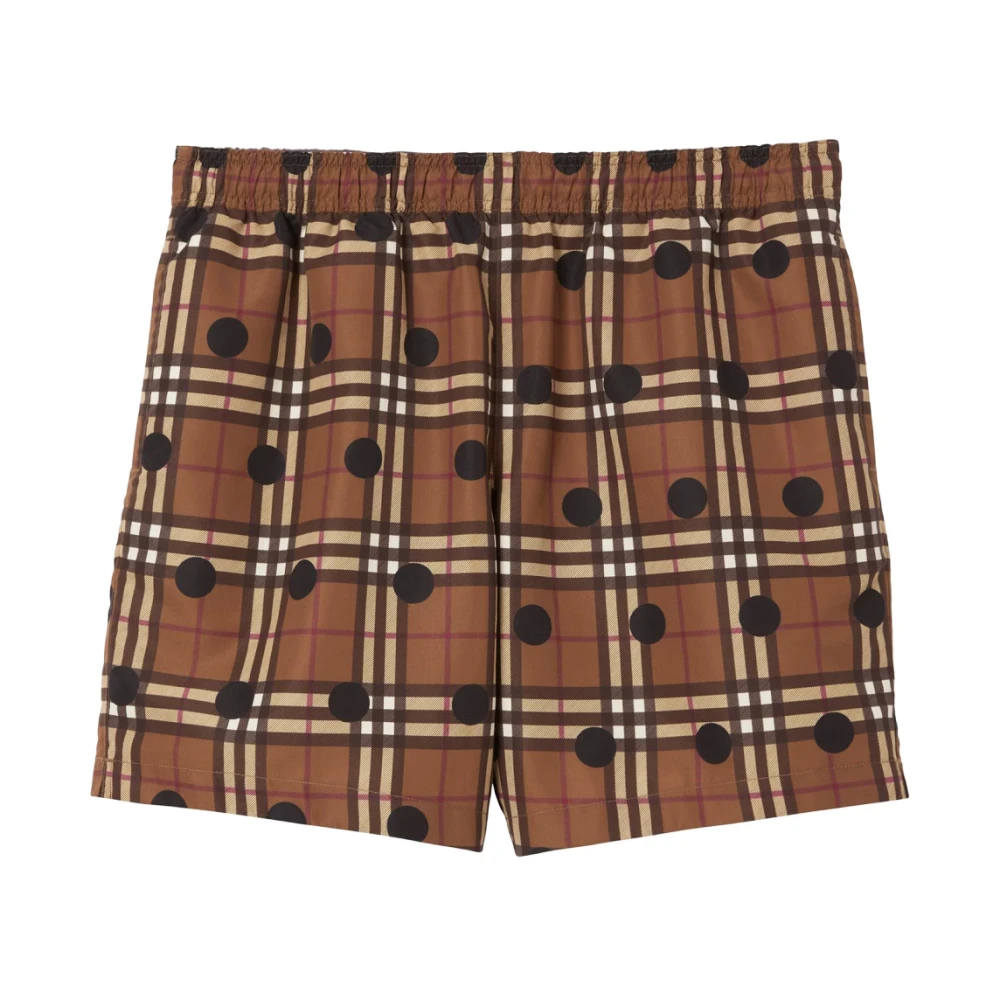 Burberry Polka Dot Check Zwemshorts Brown Heren