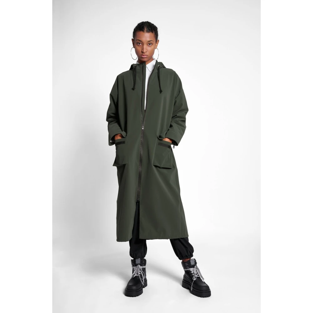 Stutterheim Matte Rits Regenjas voor Vrouwen Green Dames