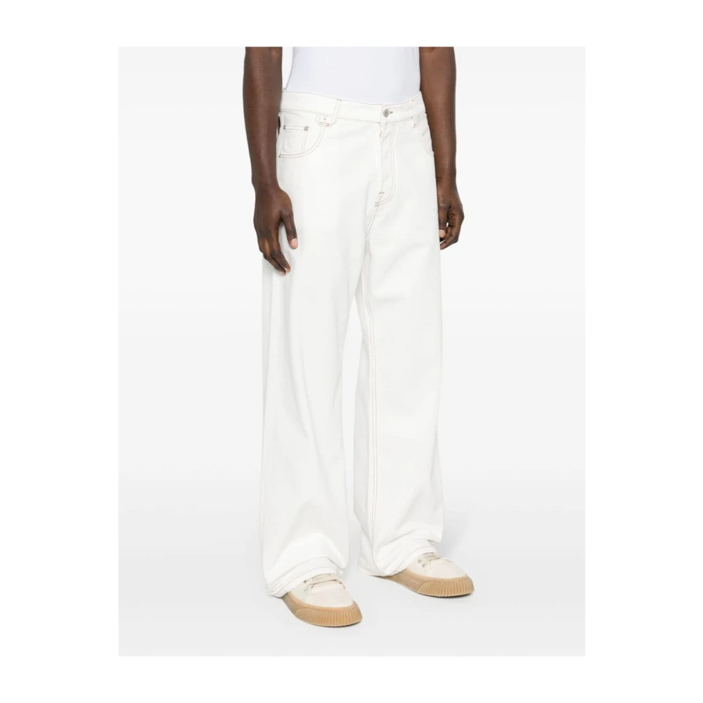 Jacquemus Wide Jeans White Heren