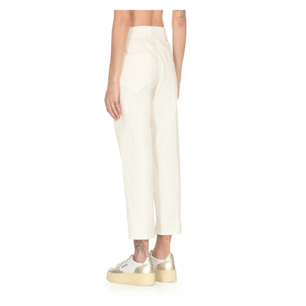Dondup Corduroy Broek met Juweelknopen Beige Dames