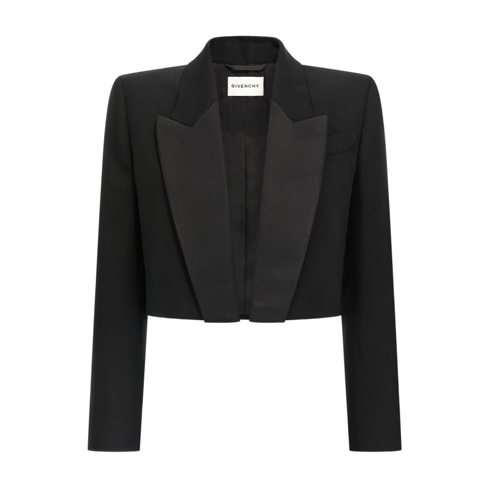 Givenchy Women's Black Cropped Tuxedo Jacket