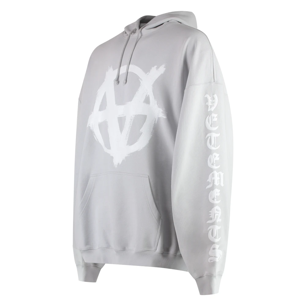 Vetements Vintage Katoenen Hoodie met Geribbelde Randen Gray Heren