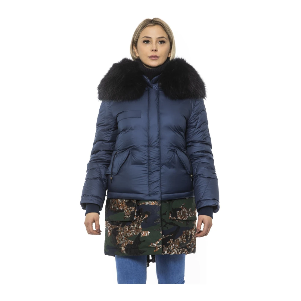 Mr&Mrs Italy Parka Jas met Afneembare Bont Capuchon Multicolor Dames