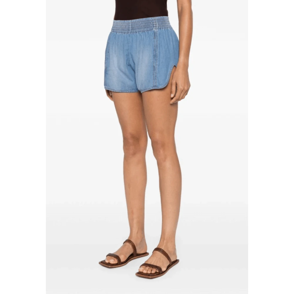 Ermanno Scervino Lichtblauwe Chambray Mini Shorts Blue Dames