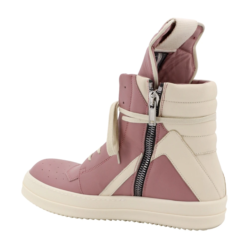 Rick Owens Bicolor Leren Sneakers Pink Heren