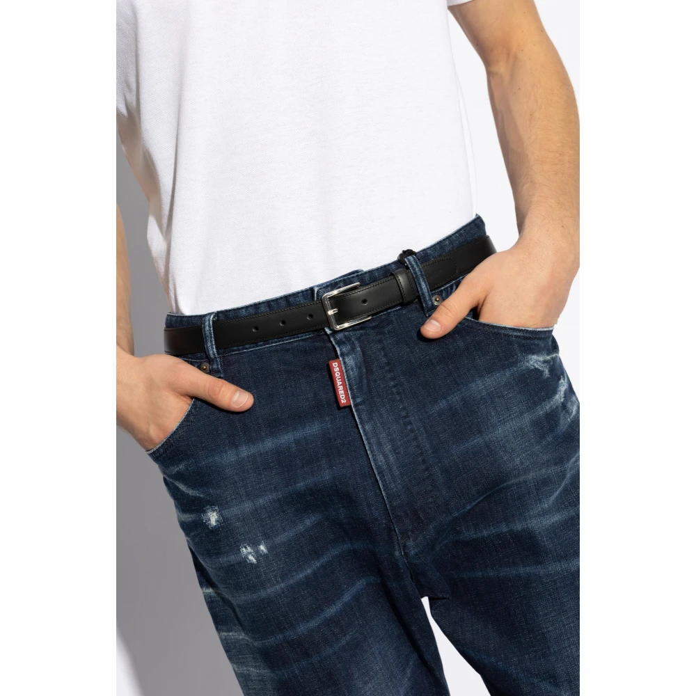 Dsquared2 Leren riem Black Heren