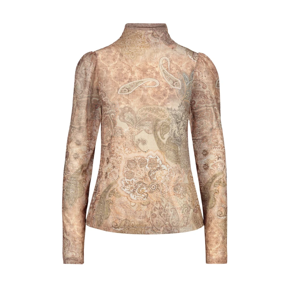 Monari Lange Mouw Pullover Top Brown Dames