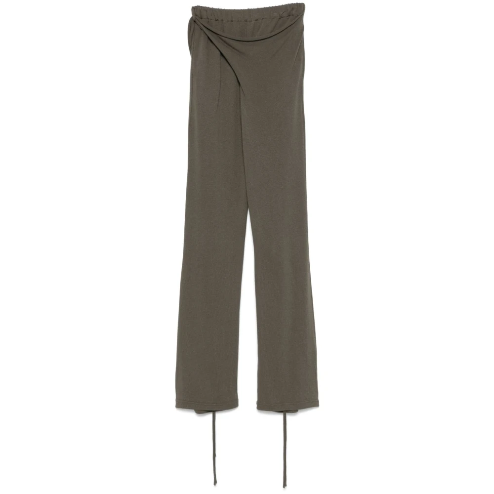 Ottolinger Groene Wrap Broek met Elastische Tailleband Green Dames