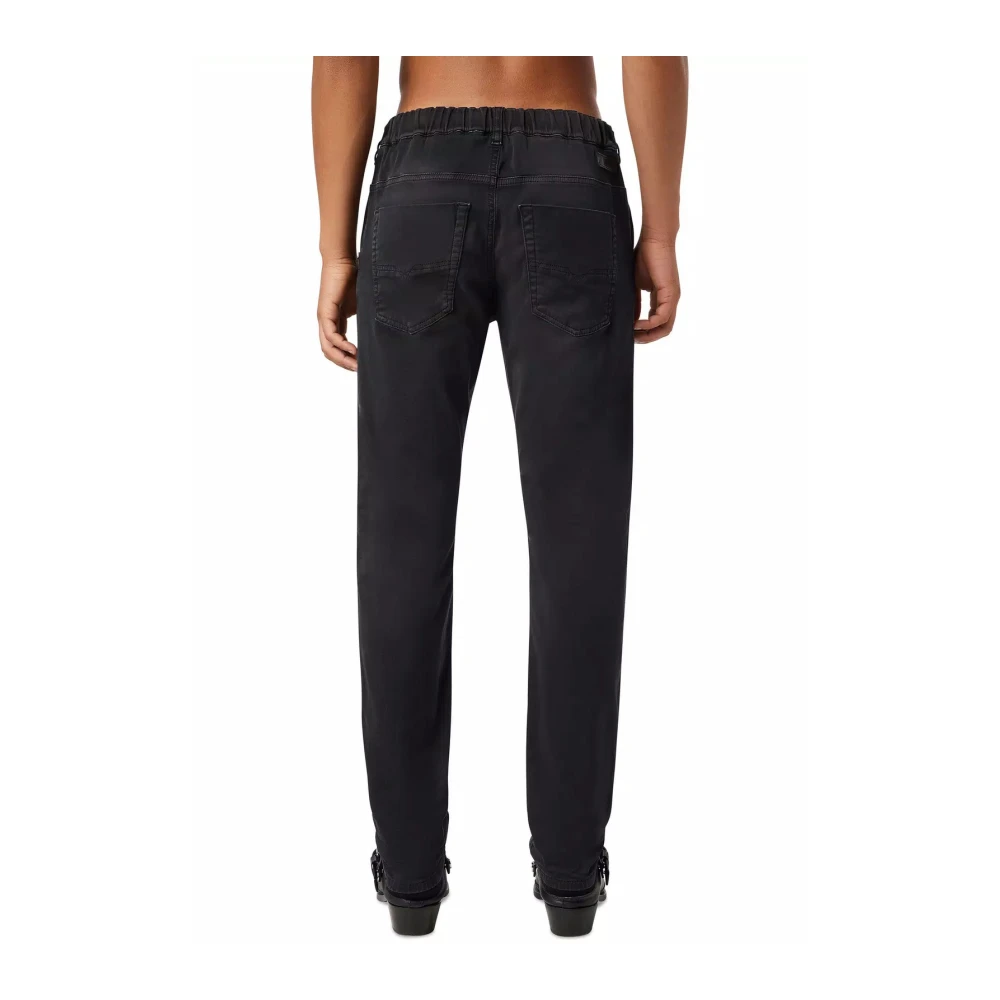 Diesel Comfortabele Straight Jeans voor Mannen Black Heren