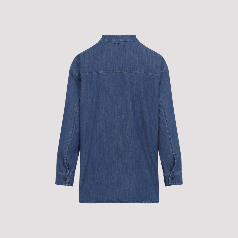 Max Mara Blauwe Katoenen Overhemd Elegante Stijl Blue Dames