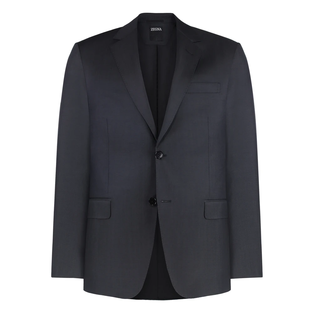Ermenegildo Zegna Wolblend Tweedelig Pak Gray Heren