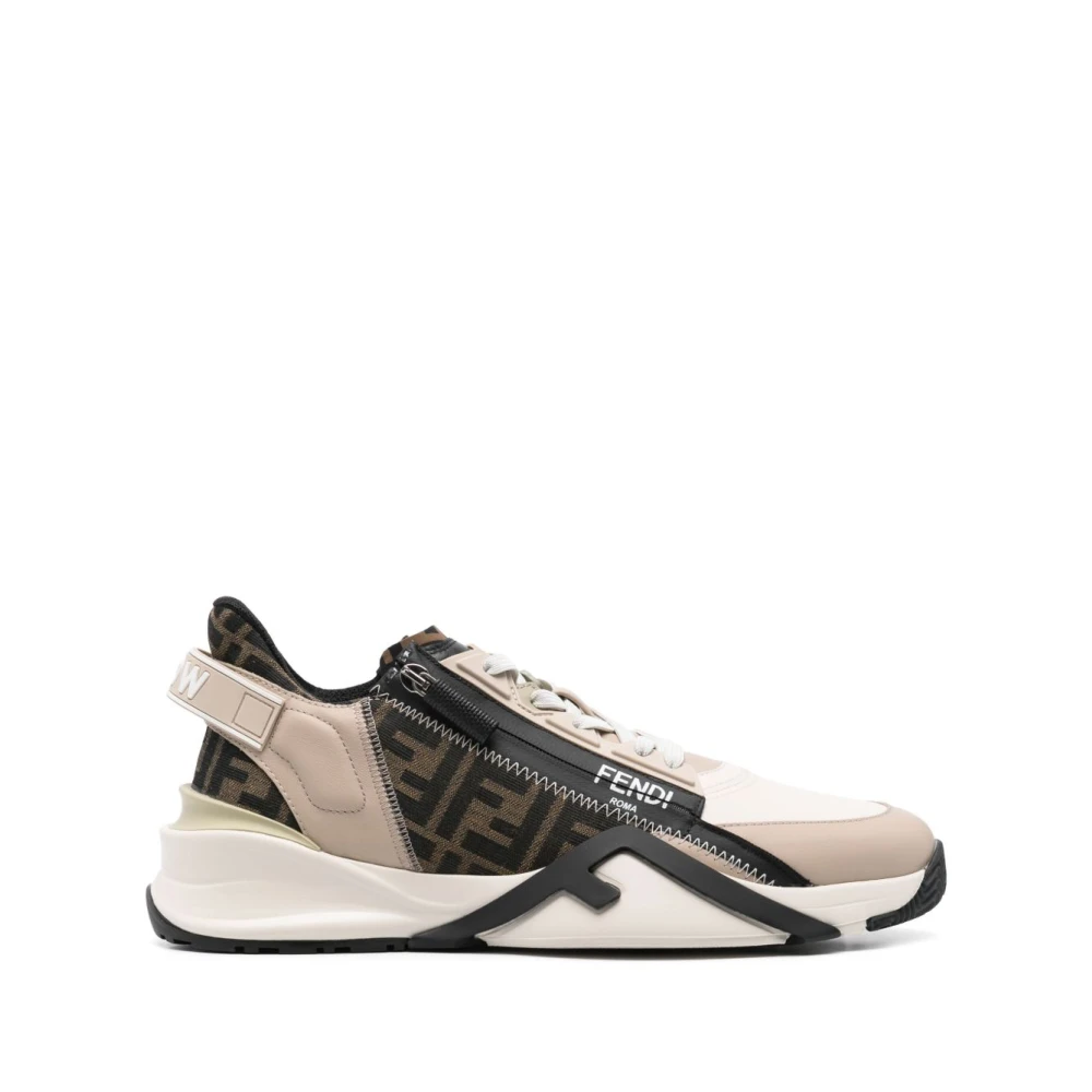 Fendi Men's Black Sneakers, 6 Uk, Trainers With Ff Motif Logo