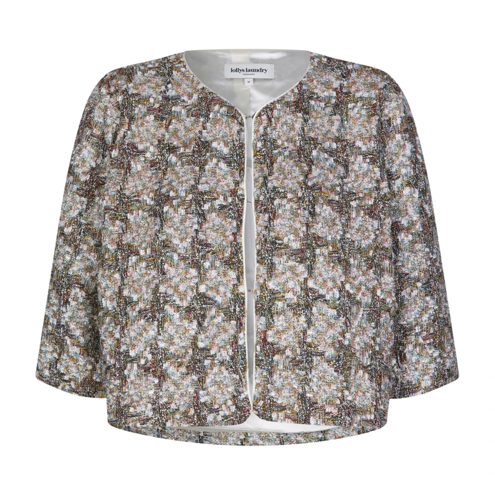 Lollys Laundry Zwarte Cropped Jas met Glitterdetails Multicolor Dames