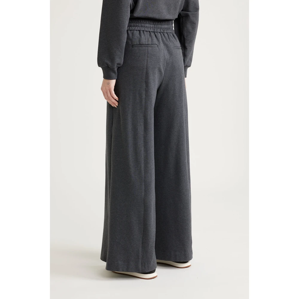 PESERICO Katoenen fleece joggers Gray Dames