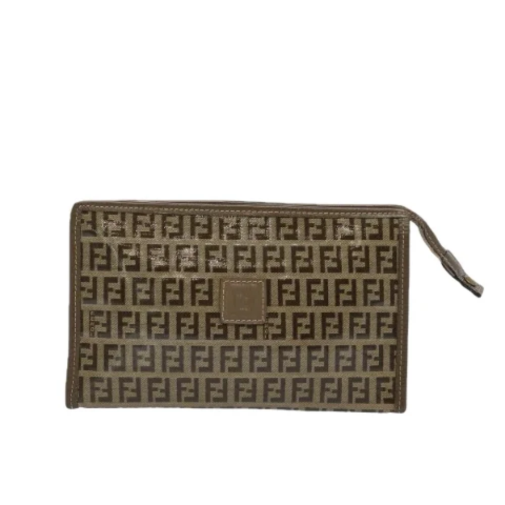 Fendi Vintage Pre-owned Canvas clutches Brown Dames
