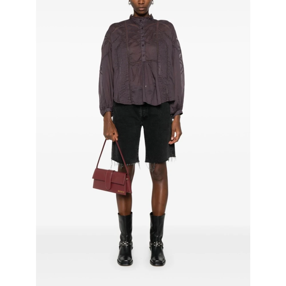Isabel Marant Étoile Viola Blouse met Kant Purple Dames