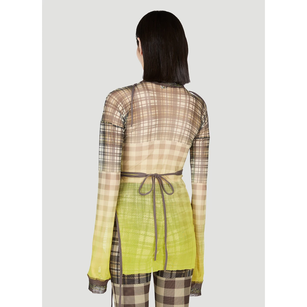 Ottolinger Doorschijnende Geruite Top Multicolor Dames