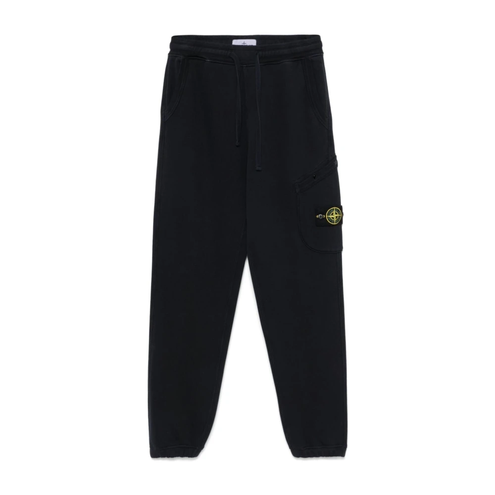 Stone Island Blauwe Katoenen Joggers met Zak Blue Heren