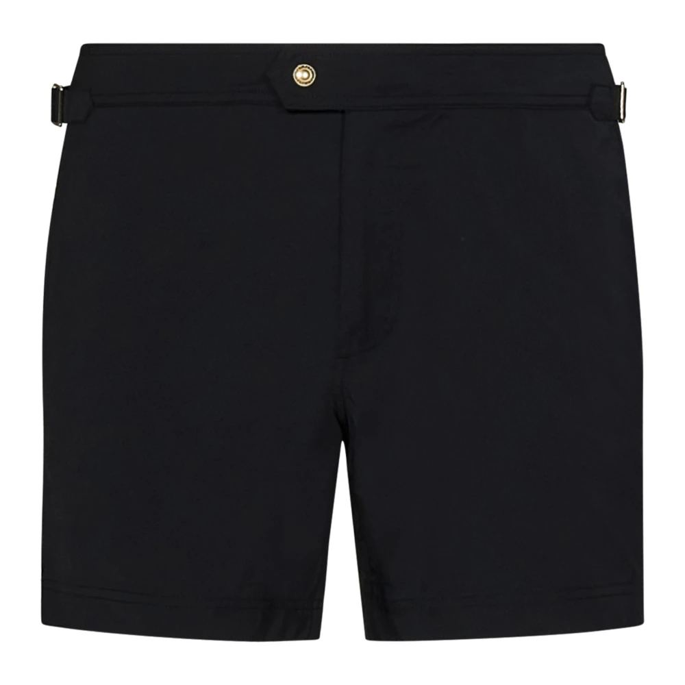 Tom Ford Men's Black Beachwear, Xl, Swimwear With Gold Buckles