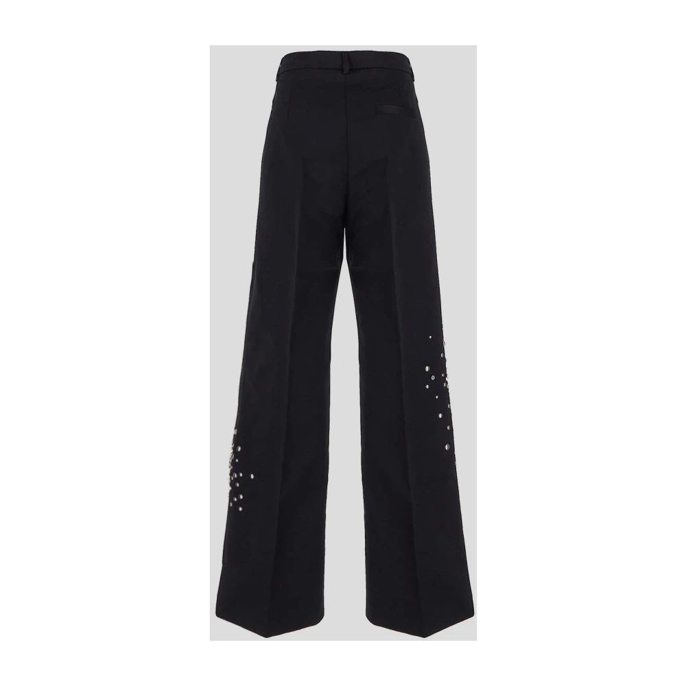 DES Phemmes Zwarte Wijde Pijp Broek van Polyester Black Dames