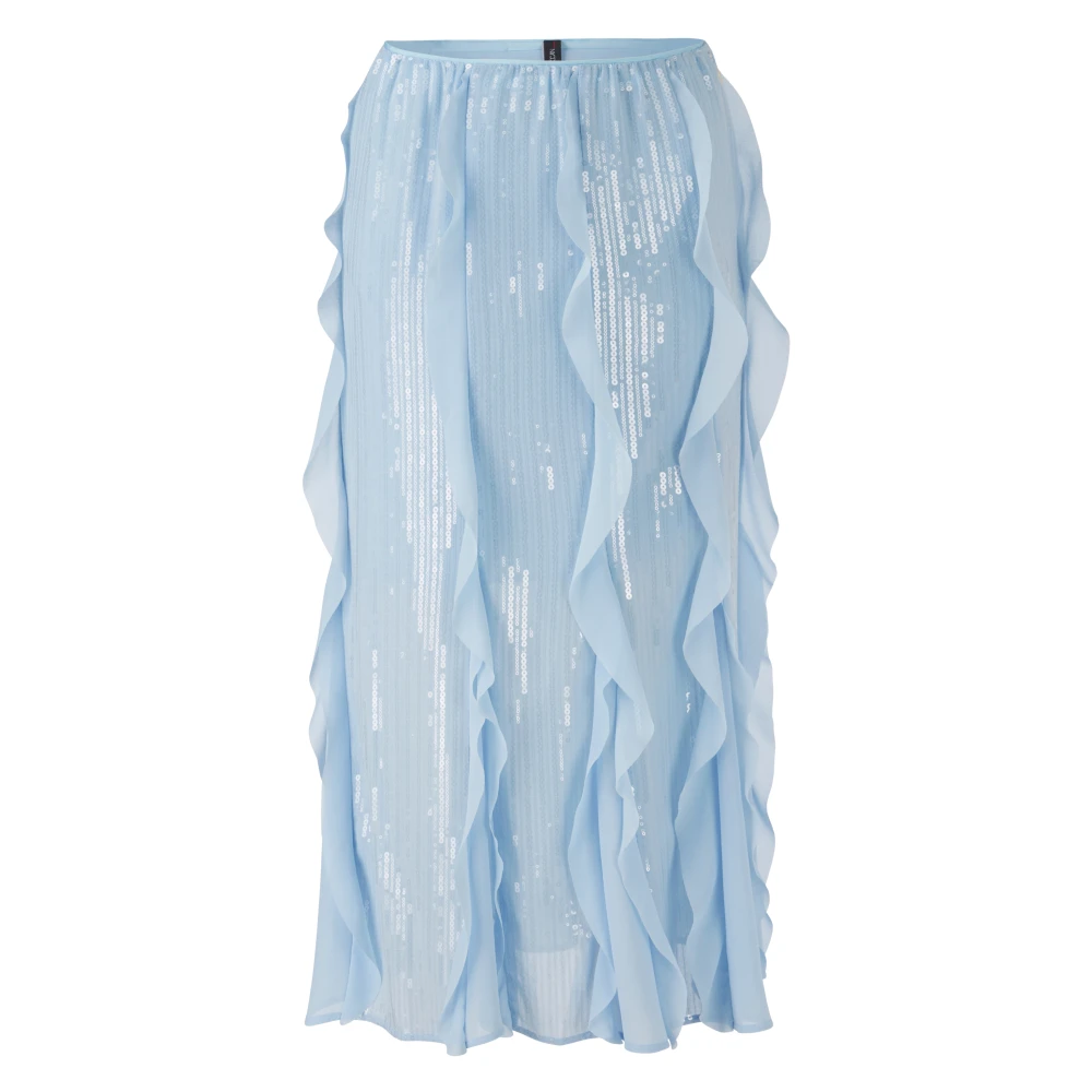 Marc Cain Women's Blue Pailletten-Rock Mit Volants