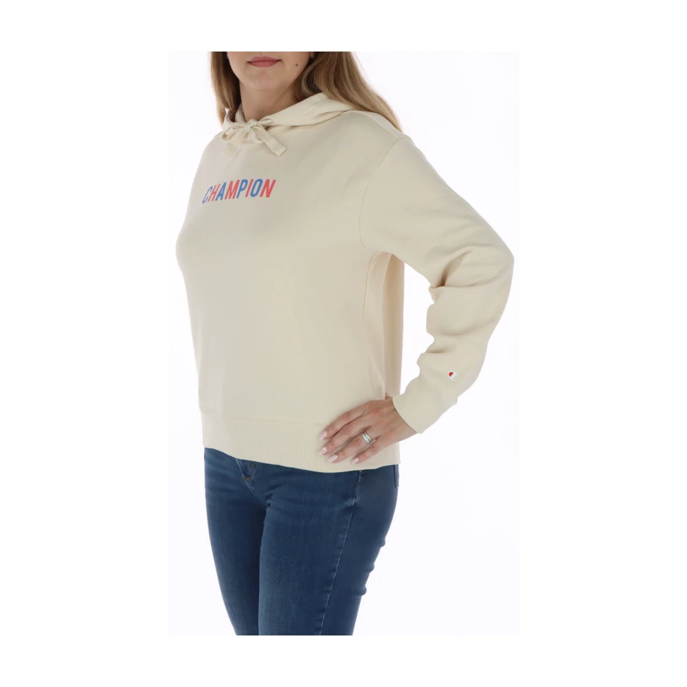 Champion Beige Bedrukte Hoodie Sweatshirt Beige Dames