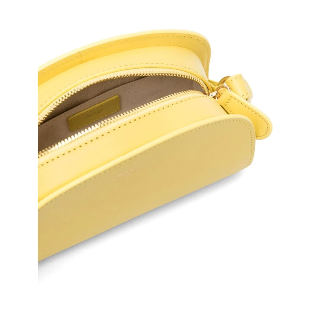 A.p.c. Gele Leren Demi-Lune Mini Tas Yellow Dames