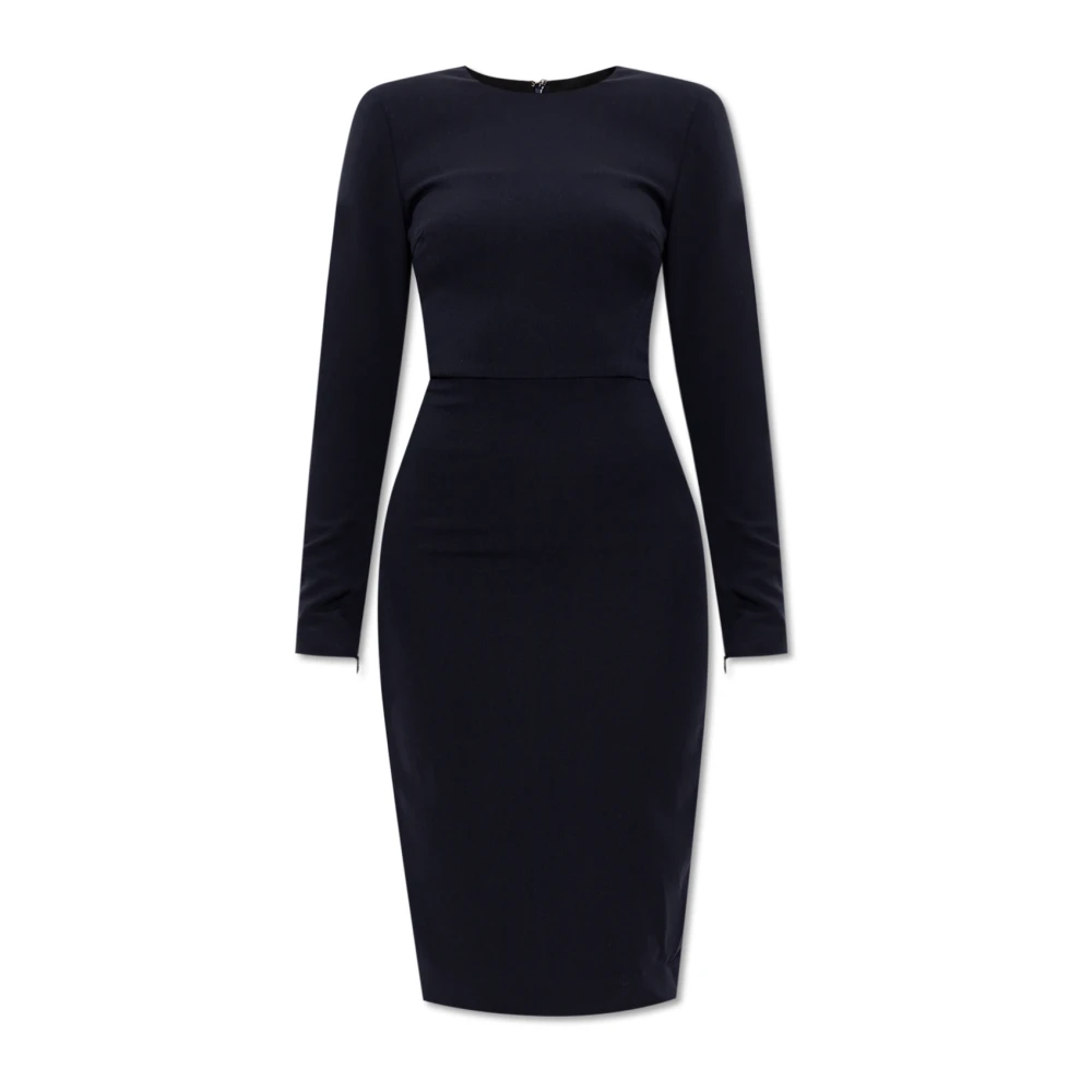 Victoria Beckham Women's Blue Dress With Back Slit - Midi Dresses - S - Dresses
