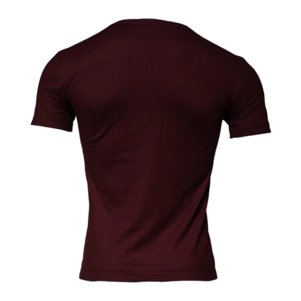 Dolce & Gabbana Grafische Crew Neck T-shirt Donkerrood Red Heren