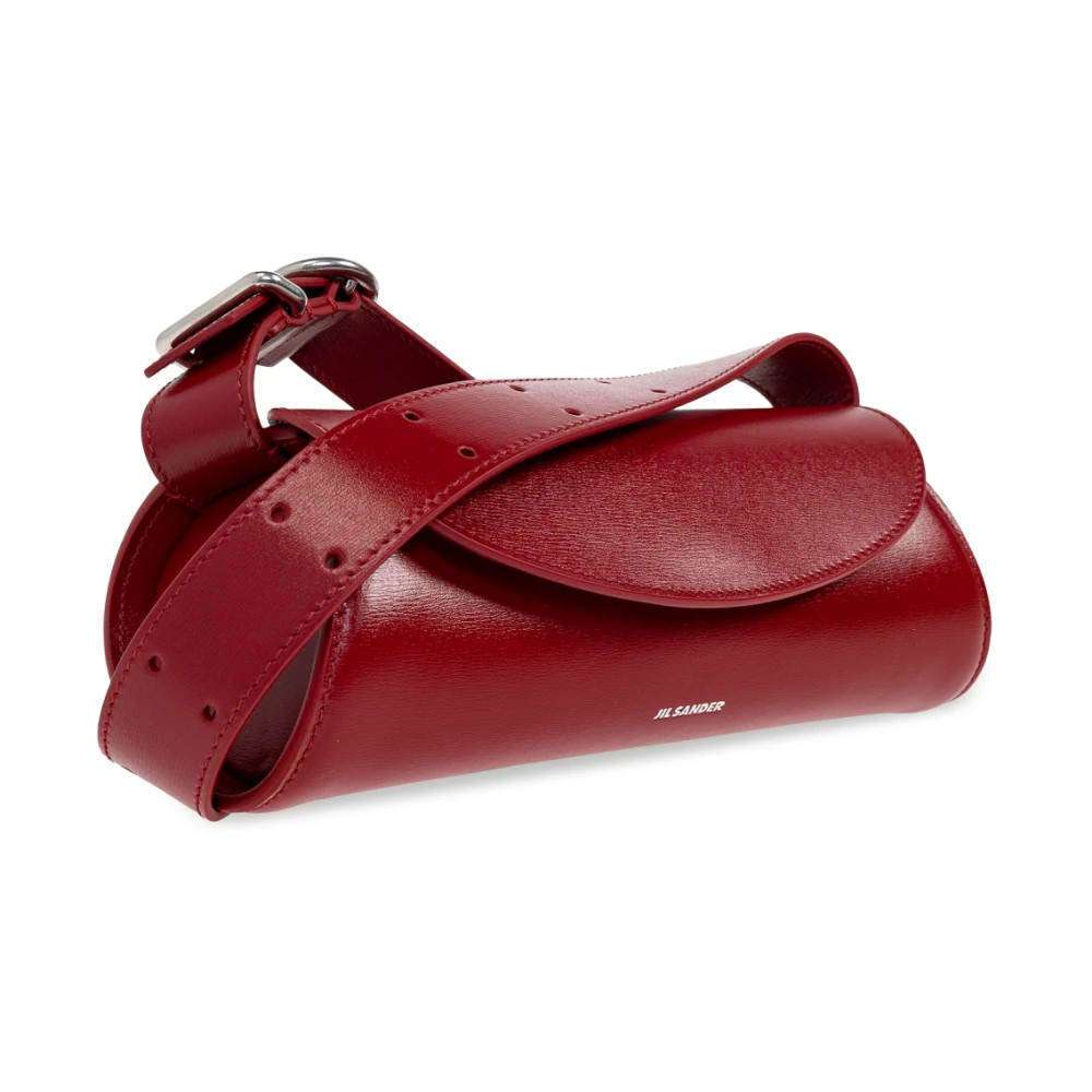 Jil Sander Schoudertas Cannolo Mini Red Dames