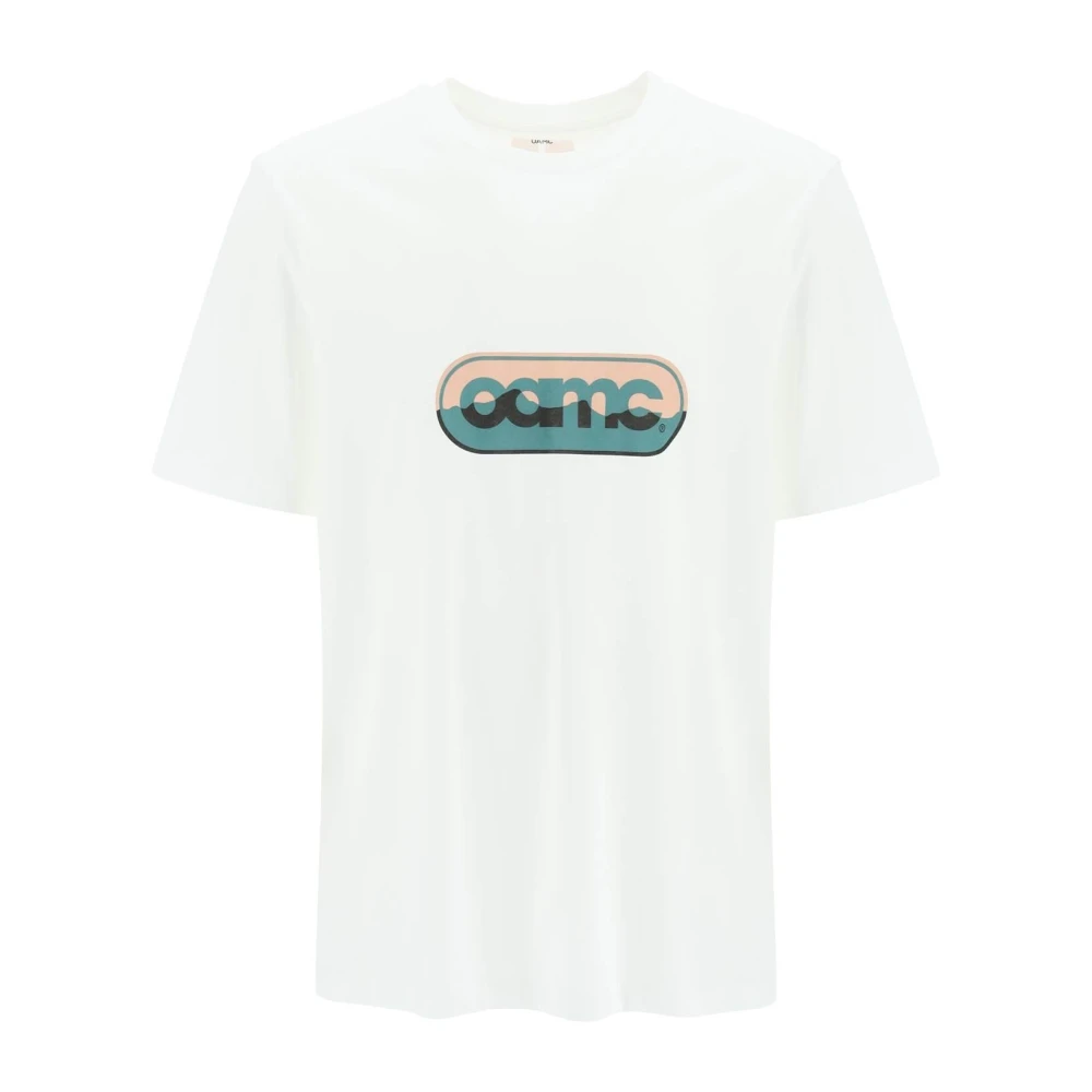 Oamc Logo Print Oversized T-Shirt White Heren