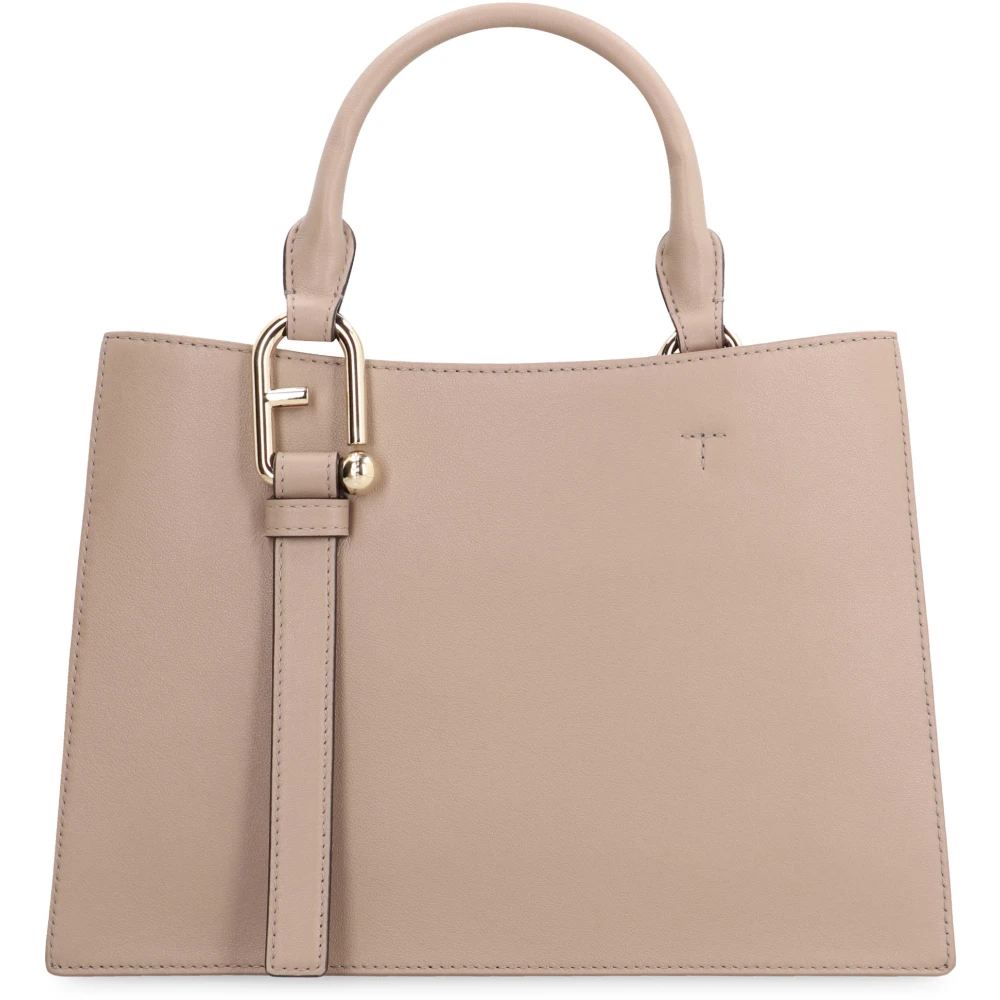 Furla Leren handtas met twee compartimenten Beige Dames