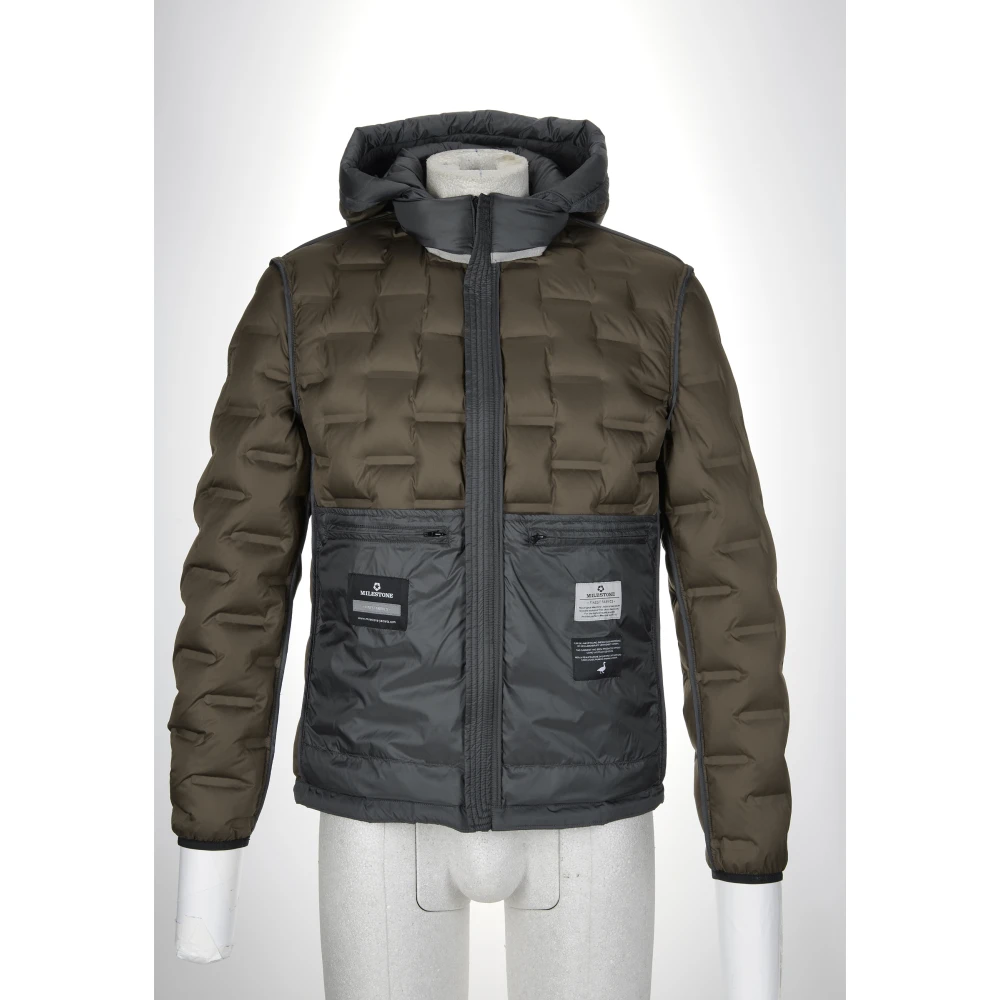 Milestone Waterdichte donsjas met afneembare capuchon Gray Heren